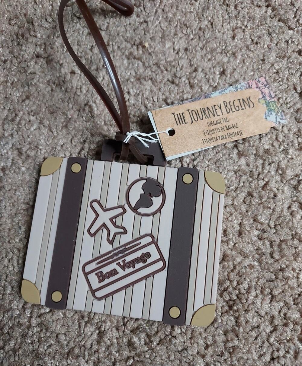 Kate Aspen The Journey Begins Rubber Luggage Tag - New With Tags
